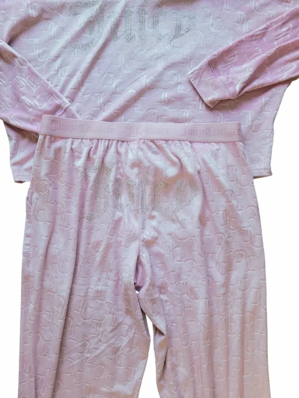 Juicy Couture NWT Light Pink 2-Piece Velour Loungewear Set Women's Size M